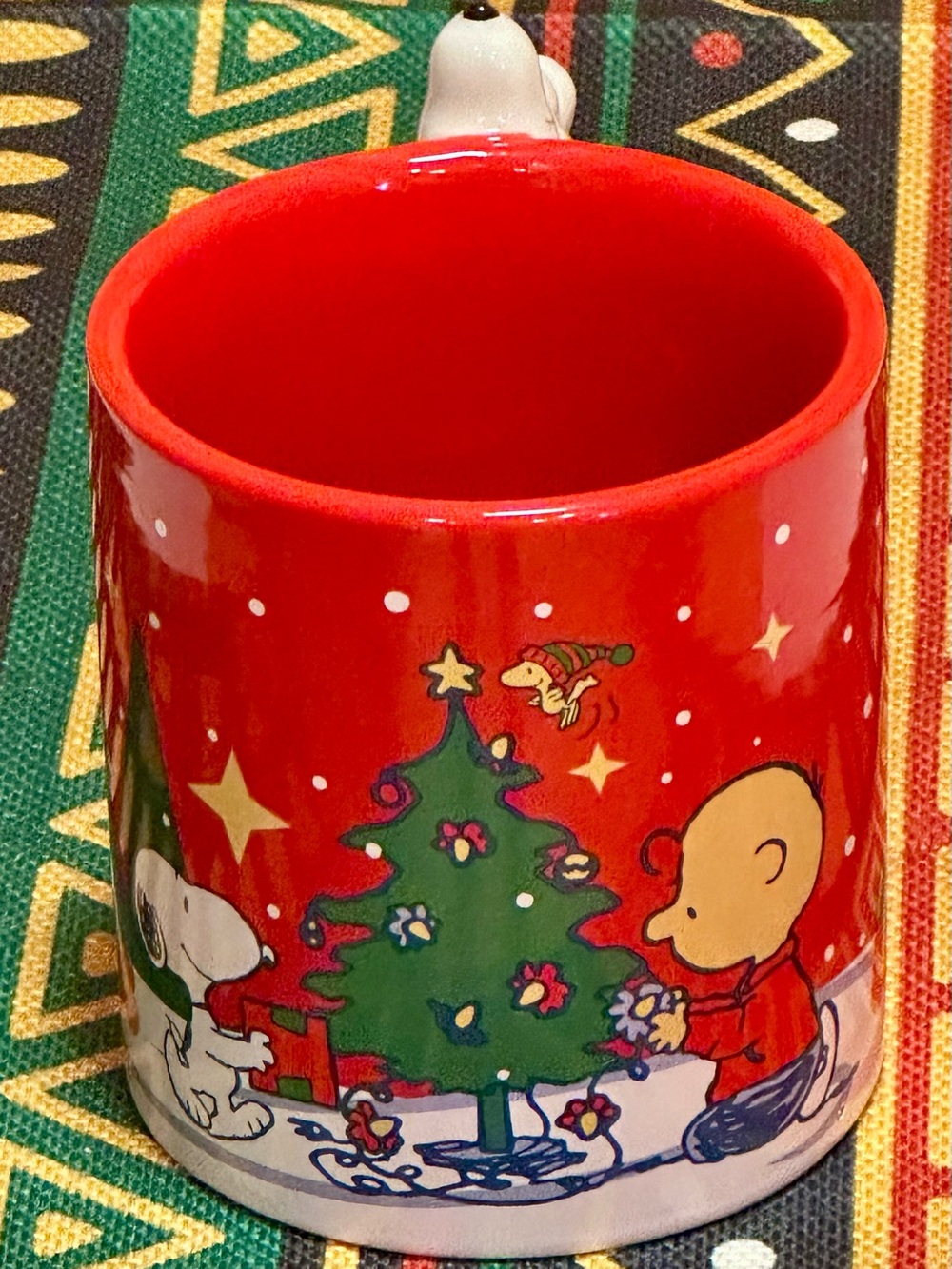 Snoopy On Top! Peanuts Holiday Mug Charlie Brown Christmas